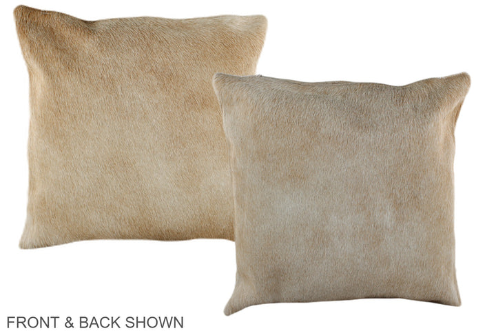 Beige 16"x16" Brazilian Cowhide Pillow #A35358 by Hudson Hides