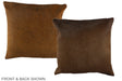 Solid Brown 16"x16" Brazilian Cowhide Pillow #A35365 by Hudson Hides
