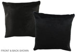 Solid Black 16"x16" Brazilian Cowhide Pillow #A35370 by Hudson Hides