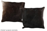 Solid Black 16"x16" Brazilian Cowhide Pillow #A35373 by Hudson Hides