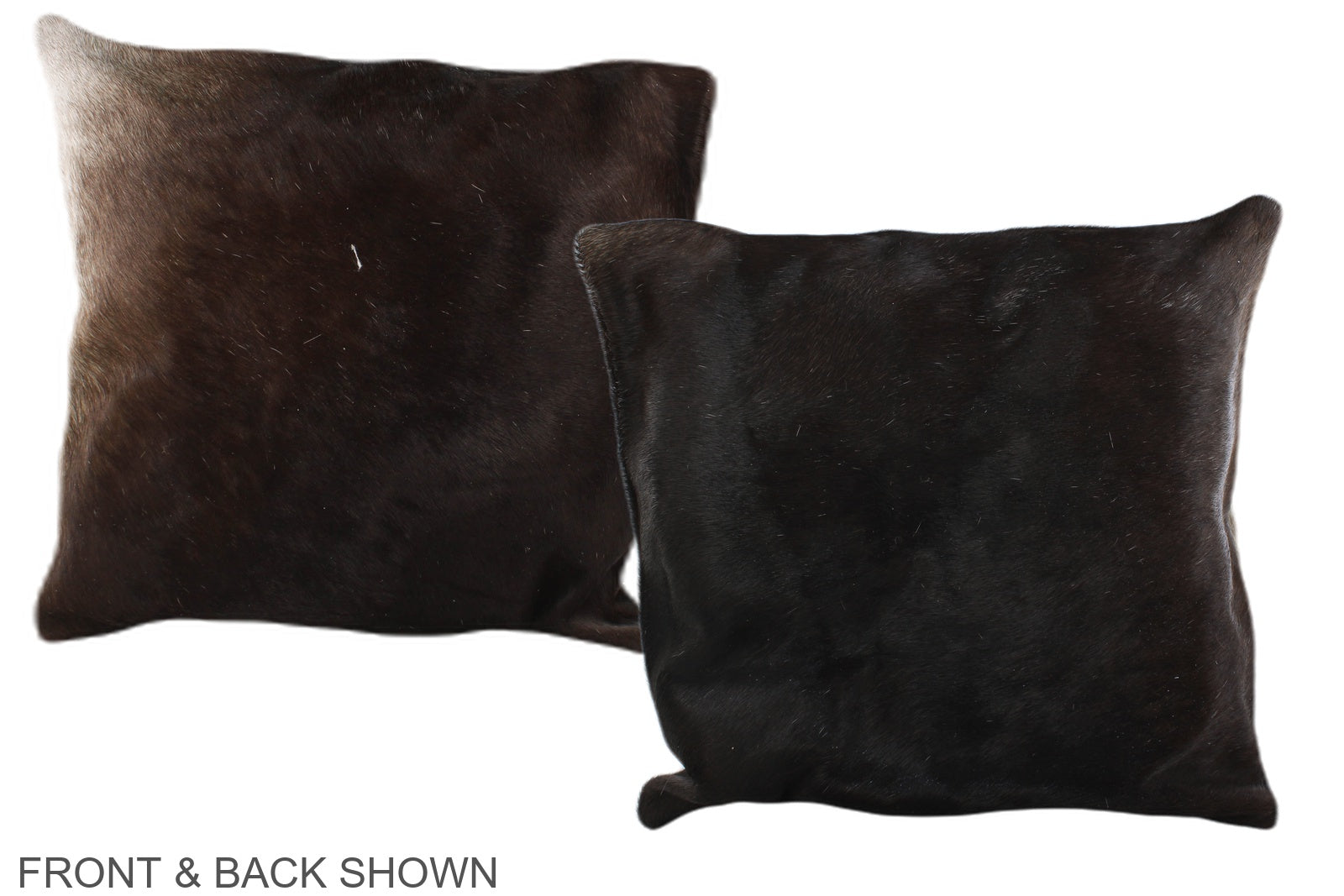 Solid Black Cowhide Pillow #A35373
