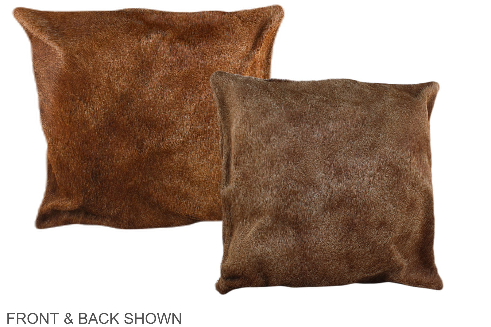 Solid Brown Cowhide Pillow #A35375
