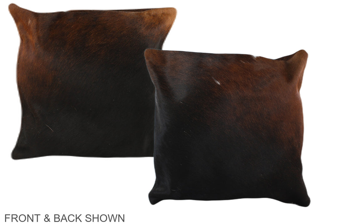Brown with Red 16"x16" Brazilian Cowhide Pillow #A35377 by Hudson Hide