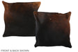 Brown with Red 16"x16" Brazilian Cowhide Pillow #A35377 by Hudson Hides