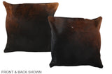 Brown with Red 16"x16" Brazilian Cowhide Pillow #A35377 by Hudson Hides