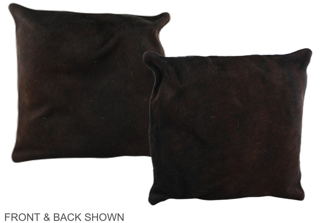 Solid Black 16"x16" Brazilian Cowhide Pillow #A35383 by Hudson Hides