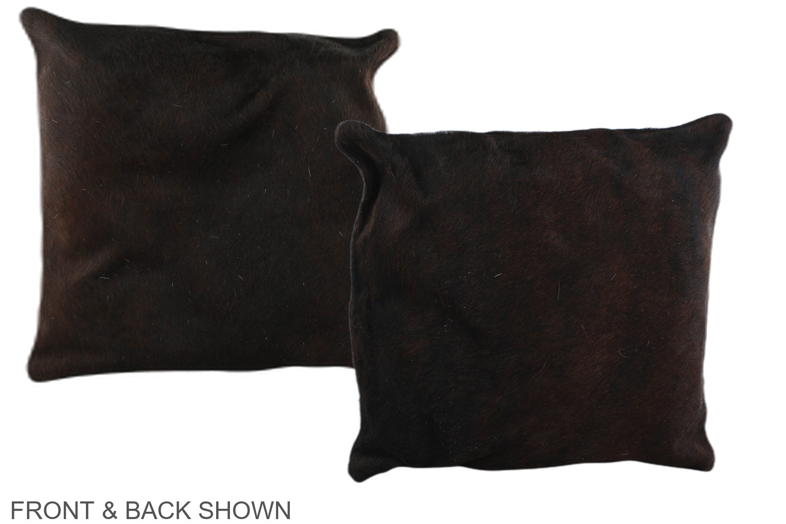 Solid Black Cowhide Pillow #A35383