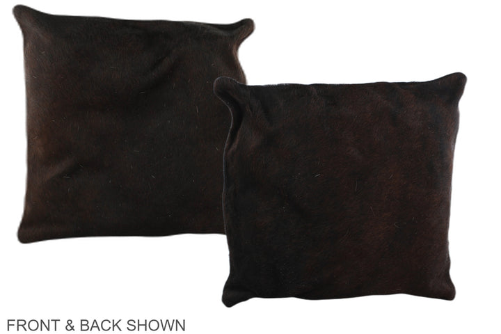 Solid Black 16"x16" Brazilian Cowhide Pillow #A35383 by Hudson Hides