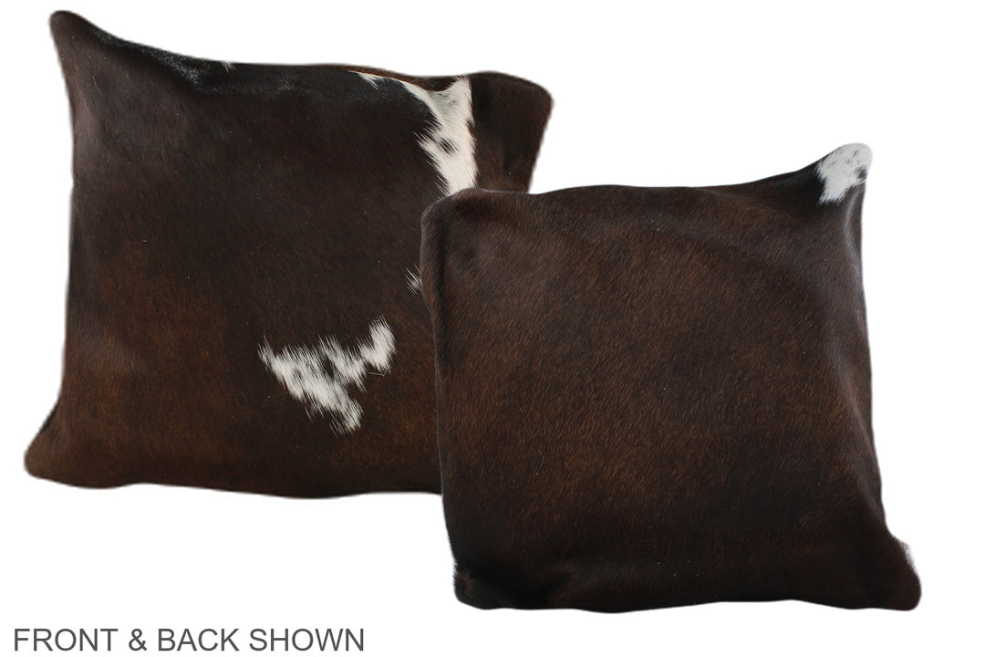 Chocolate 16"x16" Brazilian Cowhide Pillow #A35386 by Hudson Hides