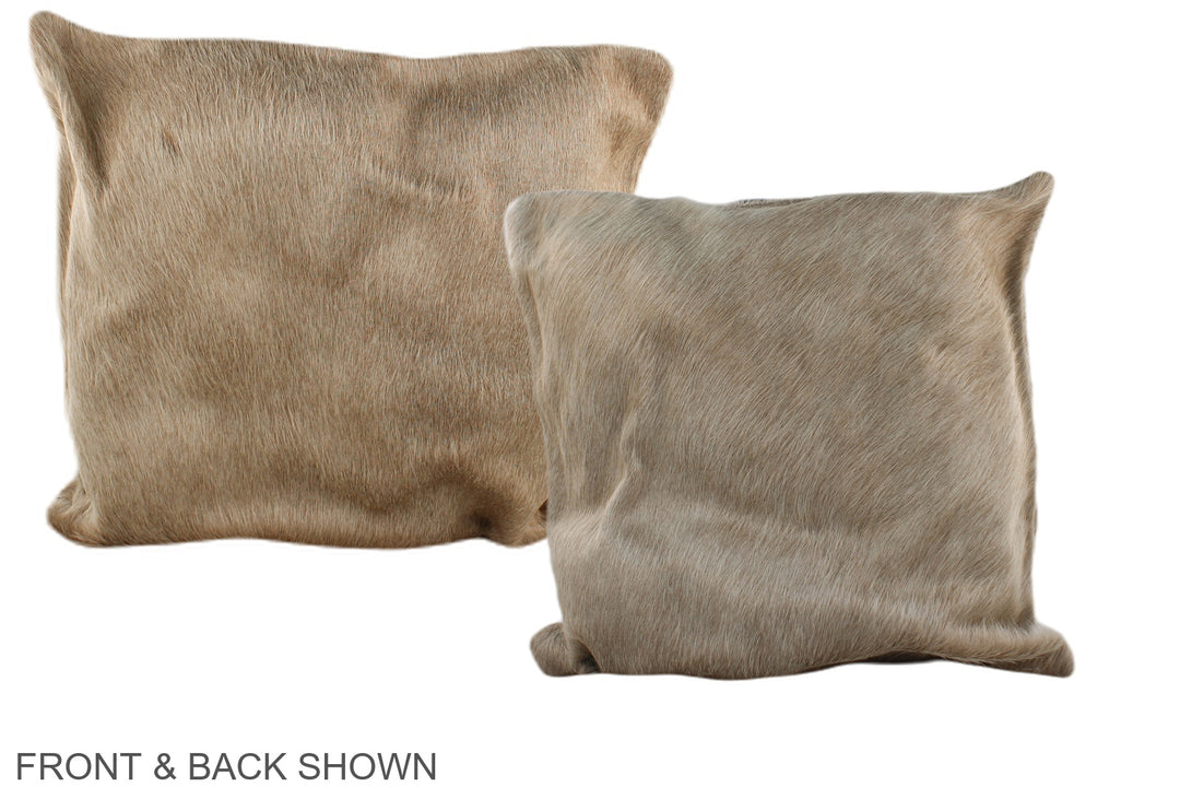 Champagne 16"x16" Brazilian Cowhide Pillow #A35387 by Hudson Hides