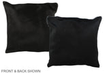 Solid Black 16"x16" Brazilian Cowhide Pillow #A35388 by Hudson Hides