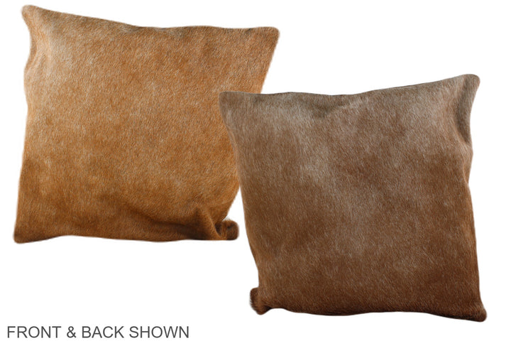 Solid Brown 16"x16" Brazilian Cowhide Pillow #A35389 by Hudson Hides