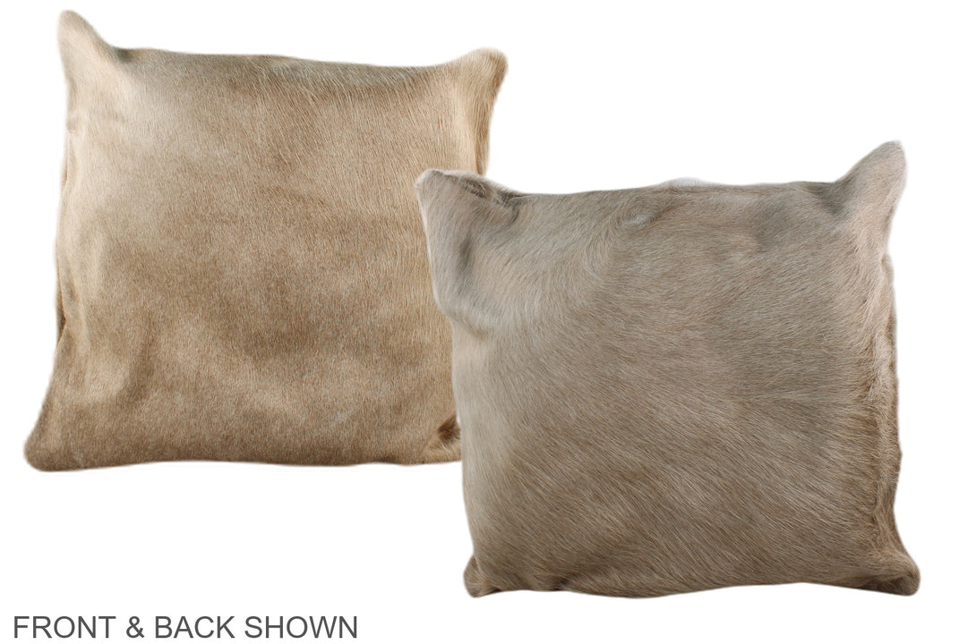Champagne 16"x16" Brazilian Cowhide Pillow #A35399 by Hudson Hides