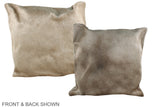 Champagne 16"x16" Brazilian Cowhide Pillow #A35401 by Hudson Hides