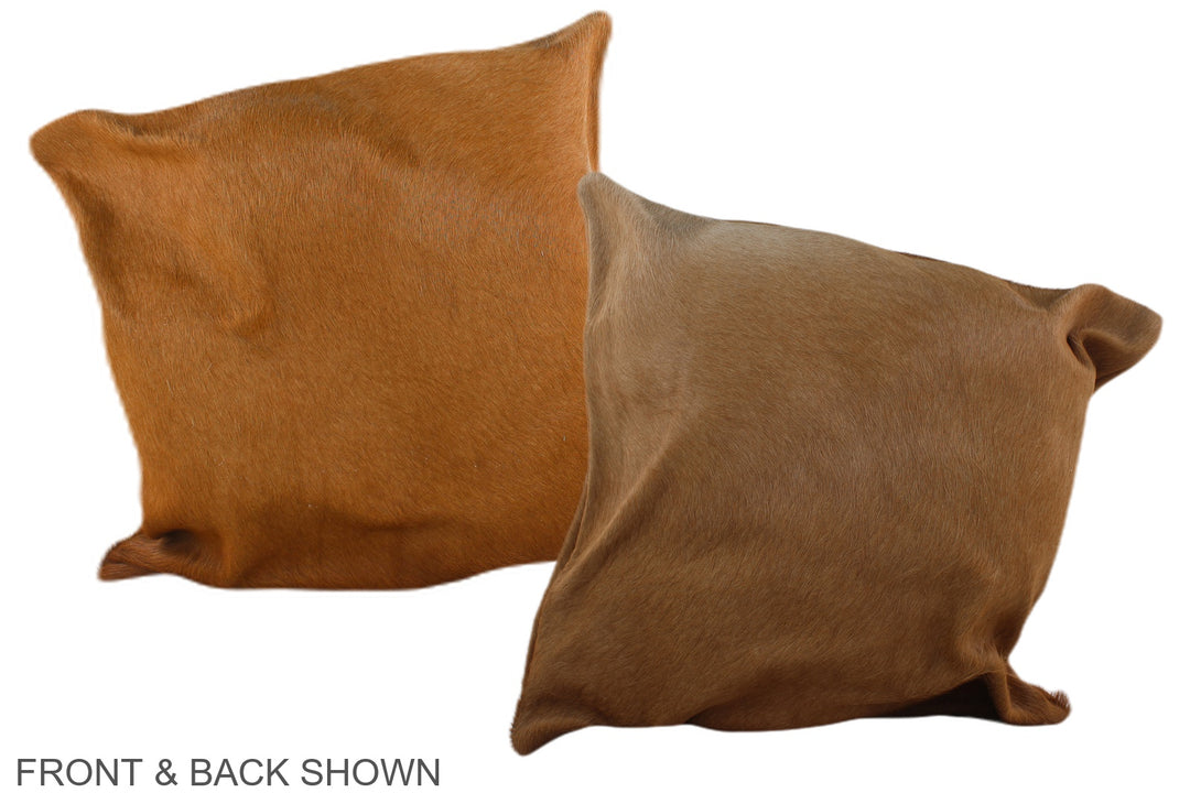Solid Brown 16"x16" Brazilian Cowhide Pillow #A35402 by Hudson Hides