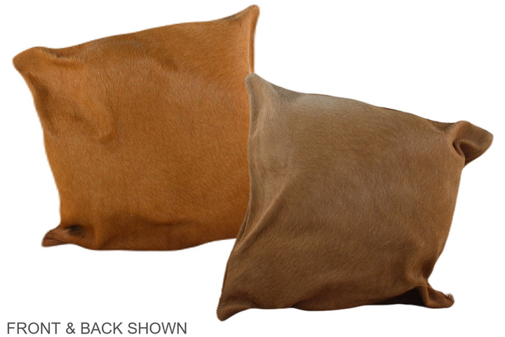 Solid Brown 16"x16" Brazilian Cowhide Pillow #A35402 by Hudson Hides