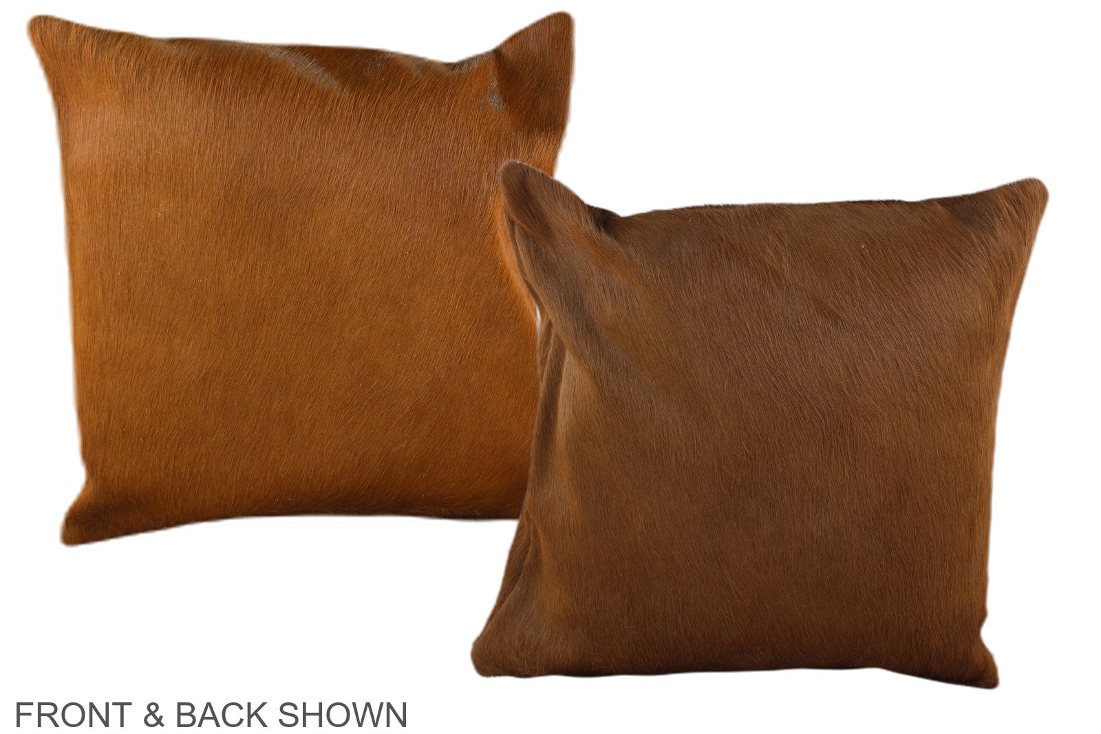 Solid Brown Cowhide Pillow #A35404