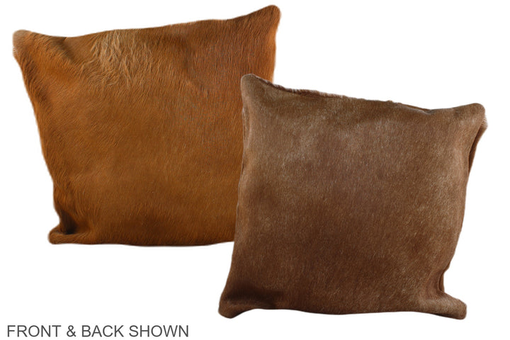 Solid Brown 16"x16" Brazilian Cowhide Pillow #A35408 by Hudson Hides
