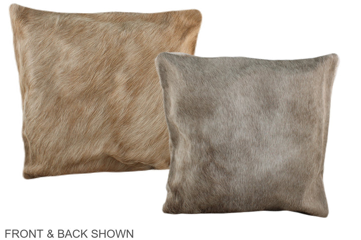Champagne 16"x16" Brazilian Cowhide Pillow #A35415 by Hudson Hides