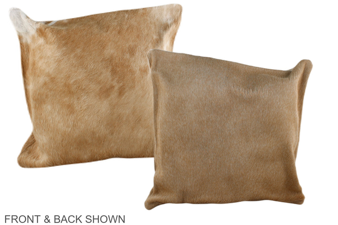 Beige 16"x16" Brazilian Cowhide Pillow #A35423 by Hudson Hides
