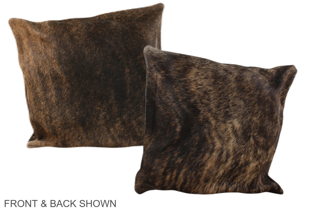 Dark Brindle 16"x16" Brazilian Cowhide Pillow #A35426 by Hudson Hides