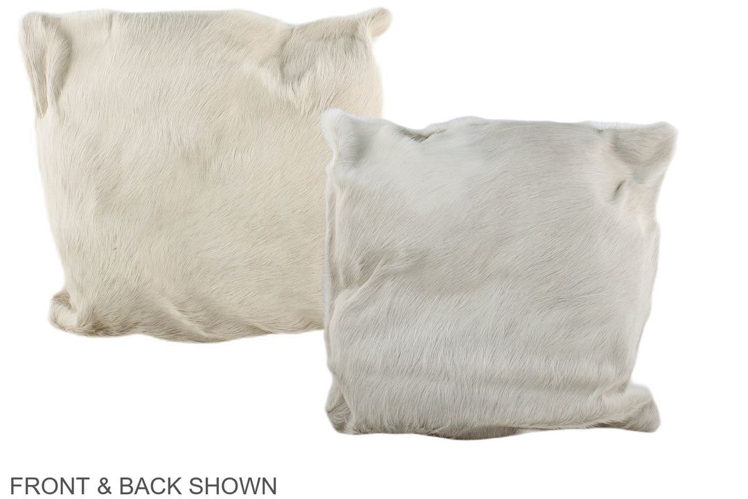 Solid White 16"x16" Brazilian Cowhide Pillow #A35439 by Hudson Hides
