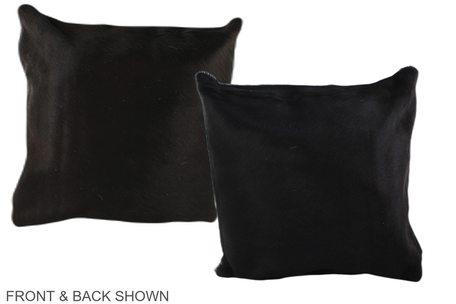 Solid Black Cowhide Pillow #A35449