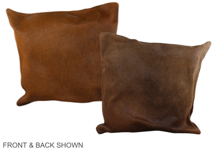 Solid Brown 16"x16" Brazilian Cowhide Pillow #A35455 by Hudson Hides