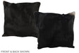 Solid Black 16"x16" Brazilian Cowhide Pillow #A35464 by Hudson Hides