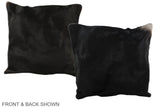 Solid Black 16"x16" Brazilian Cowhide Pillow #A35464 by Hudson Hides