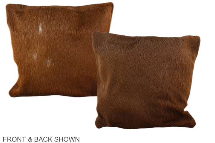 Solid Brown 16"x16" Brazilian Cowhide Pillow #A35466 by Hudson Hides