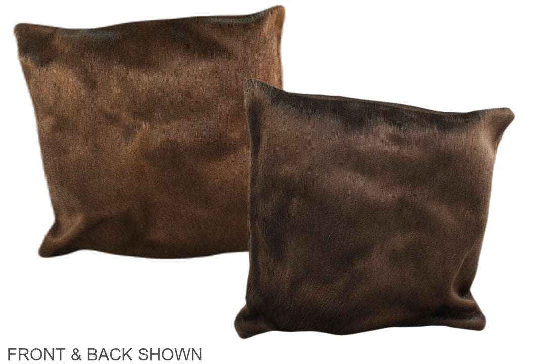 Chocolate 16"x16" Brazilian Cowhide Pillow #A35474 by Hudson Hides