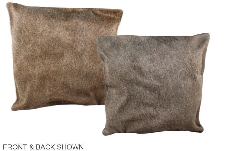 Taupe 16"x16" Brazilian Cowhide Pillow #A35477 by Hudson Hides