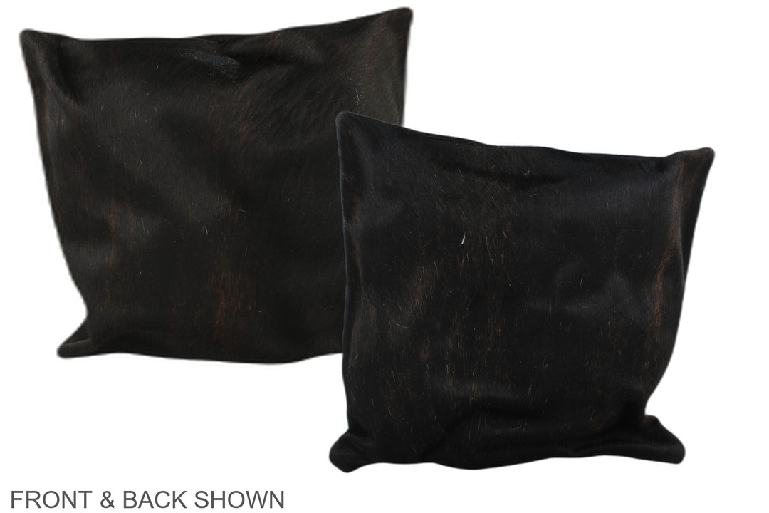 Solid Black 16"x16" Brazilian Cowhide Pillow #A35478 by Hudson Hides