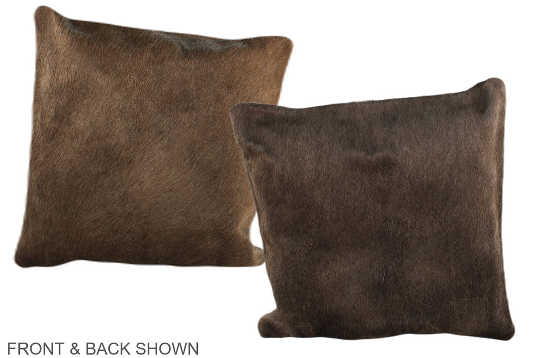 Chocolate 16"x16" Brazilian Cowhide Pillow #A35484 by Hudson Hides