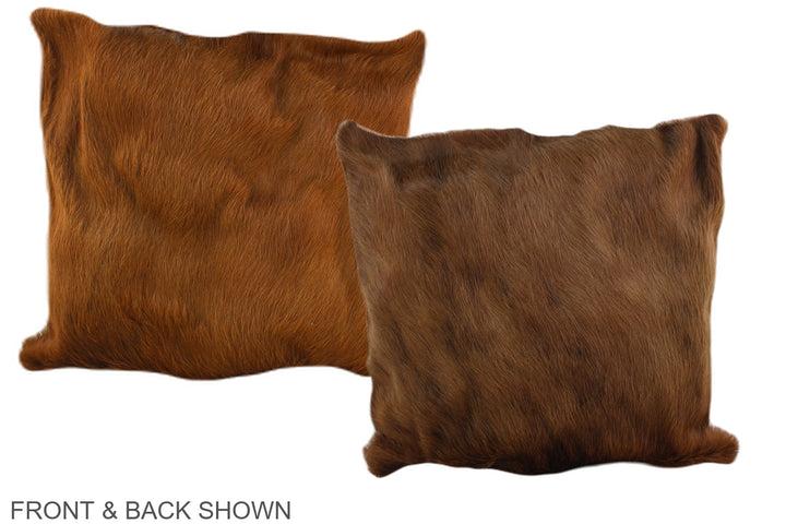 Solid Brown 16"x16" Brazilian Cowhide Pillow #A35485 by Hudson Hides