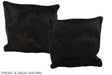 Solid Black 16"x16" Brazilian Cowhide Pillow #A35488 by Hudson Hides