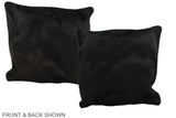 Solid Black 16"x16" Brazilian Cowhide Pillow #A35488 by Hudson Hides