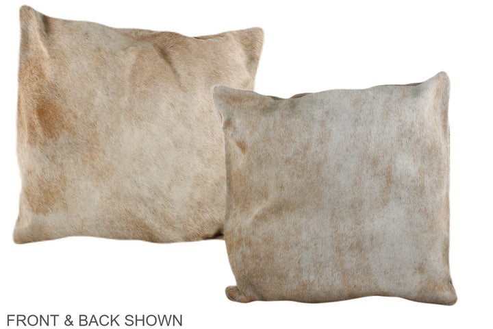 Beige and White 16"x16" Brazilian Cowhide Pillow #A35492 by Hudson Hides
