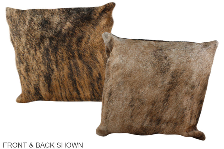 Medium Brindle 16"x16" Brazilian Cowhide Pillow #A35502 by Hudson Hides