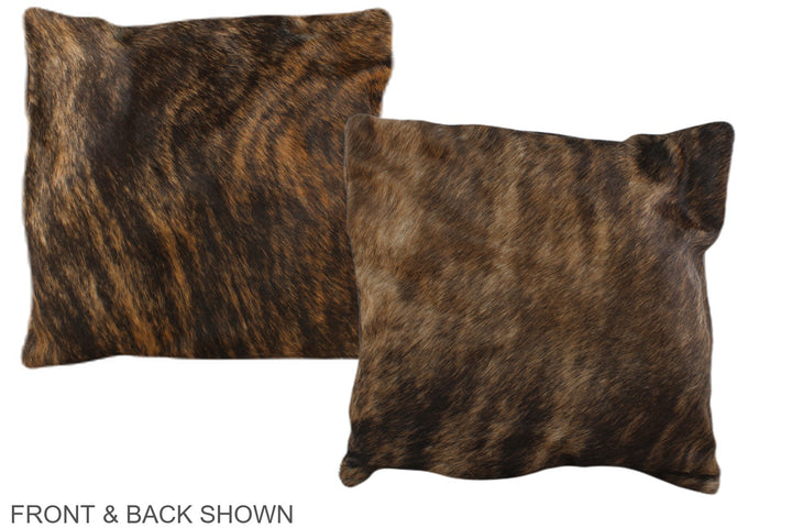 Medium Brindle 16"x16" Brazilian Cowhide Pillow #A35509 by Hudson Hides