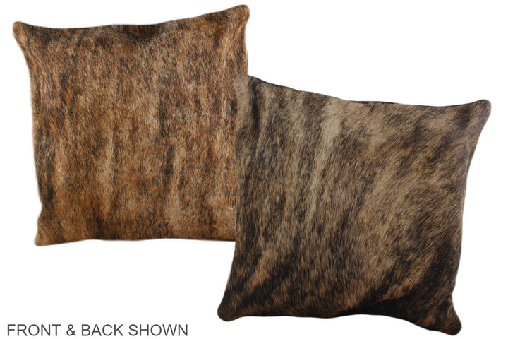 Medium Brindle 16"x16" Brazilian Cowhide Pillow #A35511 by Hudson Hides