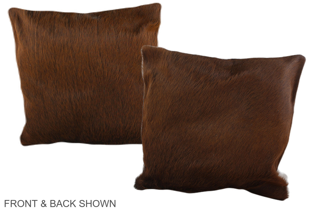 Brown with Red 16"x16" Brazilian Cowhide Pillow #A35514 by Hudson Hide