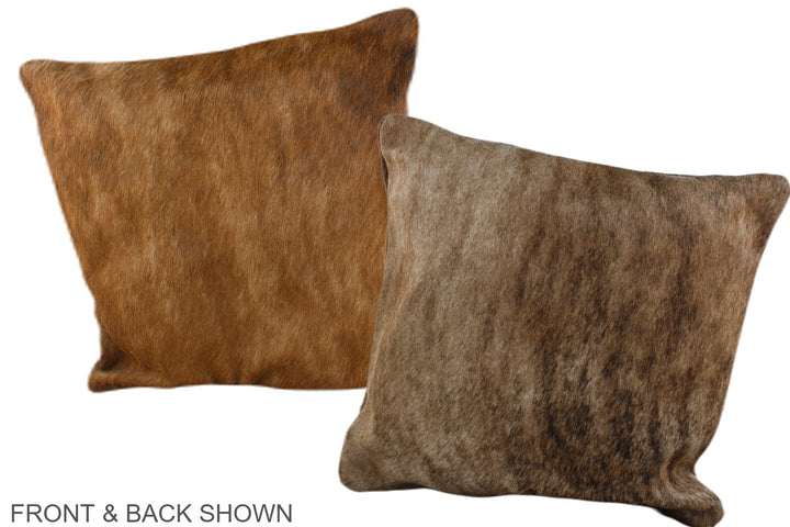 Medium Brindle 16"x16" Brazilian Cowhide Pillow #A35516 by Hudson Hides