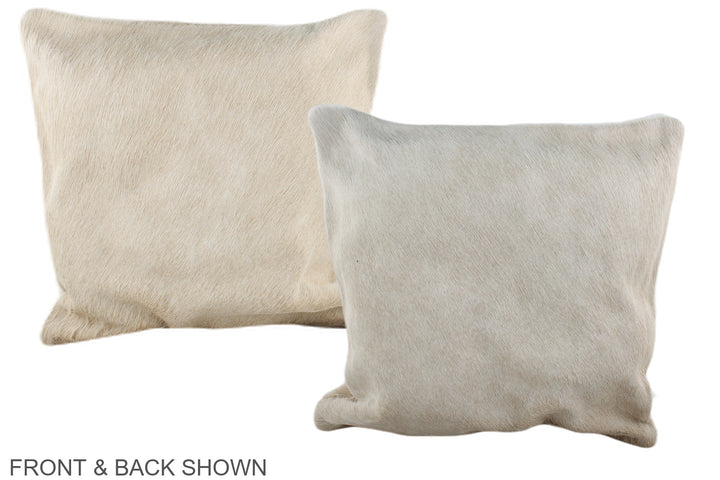Solid White 16"x16" Brazilian Cowhide Pillow #A35570 by Hudson Hides