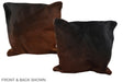 Brown with Red 16"x16" Brazilian Cowhide Pillow #A35572 by Hudson Hides
