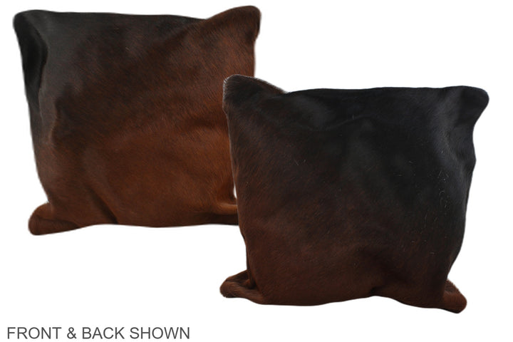 Brown with Red 16"x16" Brazilian Cowhide Pillow #A35572 by Hudson Hides