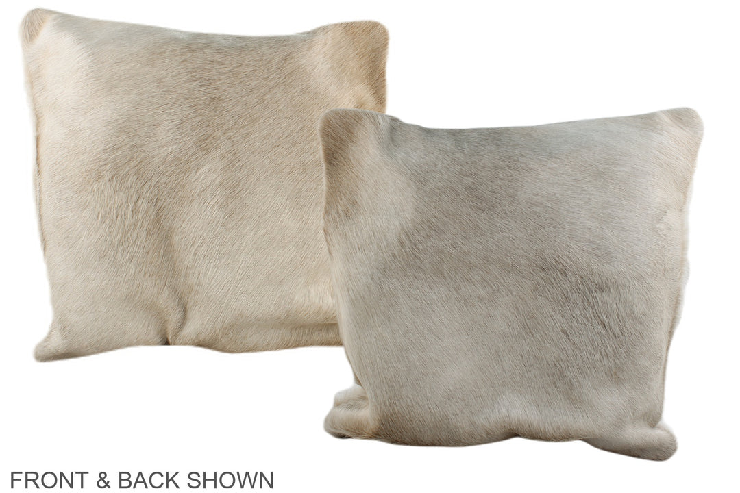 Champagne 16"x16" Brazilian Cowhide Pillow #A35582 by Hudson Hides