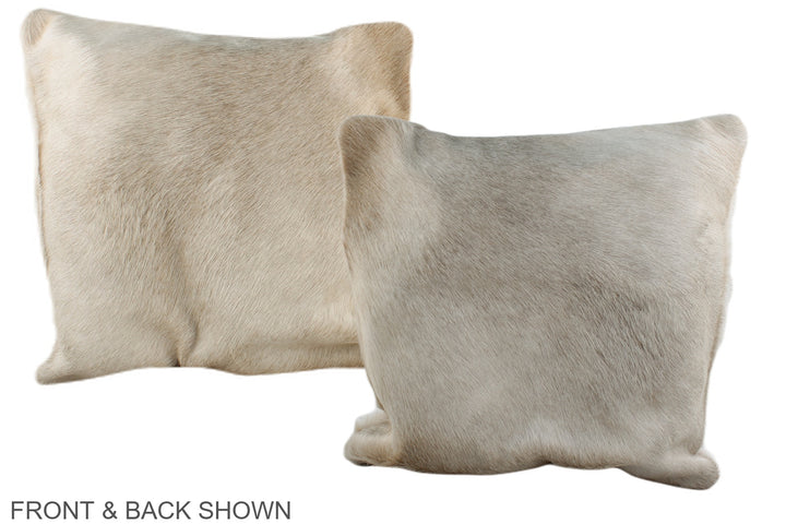 Champagne 16"x16" Brazilian Cowhide Pillow #A35582 by Hudson Hides