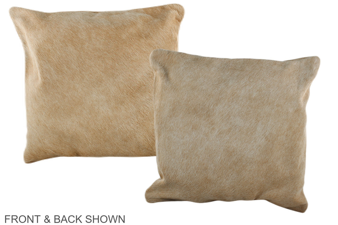 Beige 16"x16" Brazilian Cowhide Pillow #A35589 by Hudson Hides